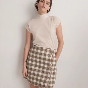Madewell Quilted Flannel Mini Skirt in Gingham Check